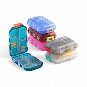 Xách tay rõ ràng hình chữ nhật PP nhựa du lịch Pill hộp lưu trữ Organizer mini 7 ngăn Pill y học trường hợp - Product Image 6