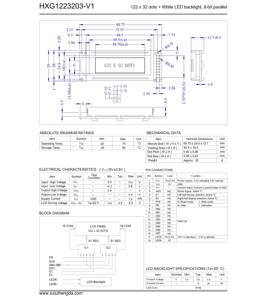 Lcd 120x32 2 pollici 122x32 punti Monocolor grafica 18 Pin 8 Bit parallelo 3.3V/5V modulo Display LCD 12232 - Product Image 4