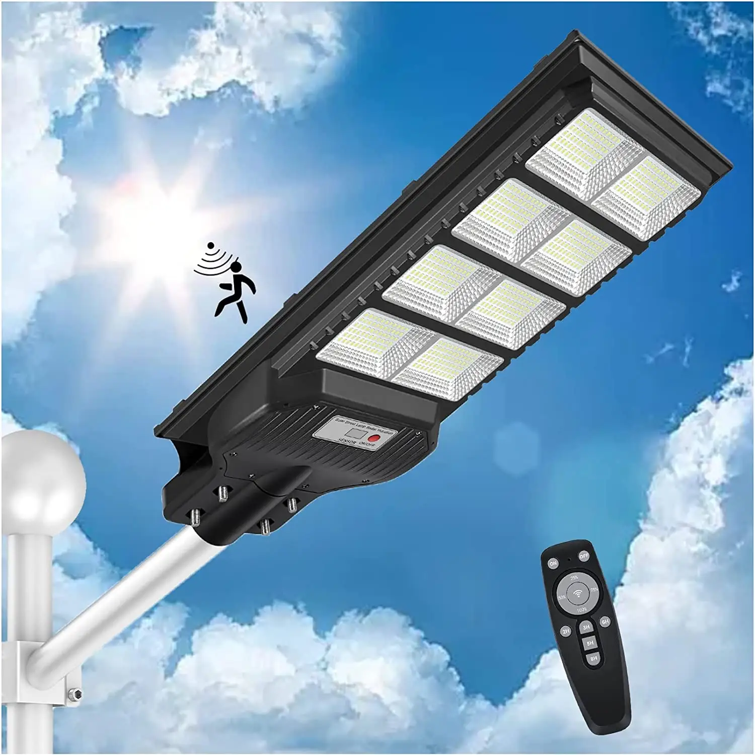 Farola solare commerciale impermeabile 100W 200W 300W 500W 1000W prezzo del sistema Lampadaire Solaire lampada a Led per esterni lampione solare