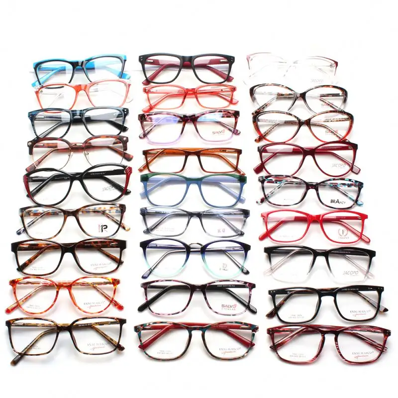 Montura de gafas de alta calidad, marcos de gafas de colores variados, prefabricadas, en stock CP, barato