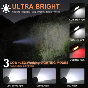 RTS torcia a Led multifunzionale torcia potente lampada impermeabile ricaricabile LED torcia a luce forte - Product Image 4