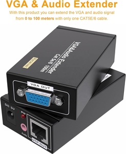 通过RJ45以太网电缆 (1个发射器 + 1个接收器)，通过Cat6的SY VGA扩展器高达328英尺/100米VGA扩展适配器 - Product Image 5