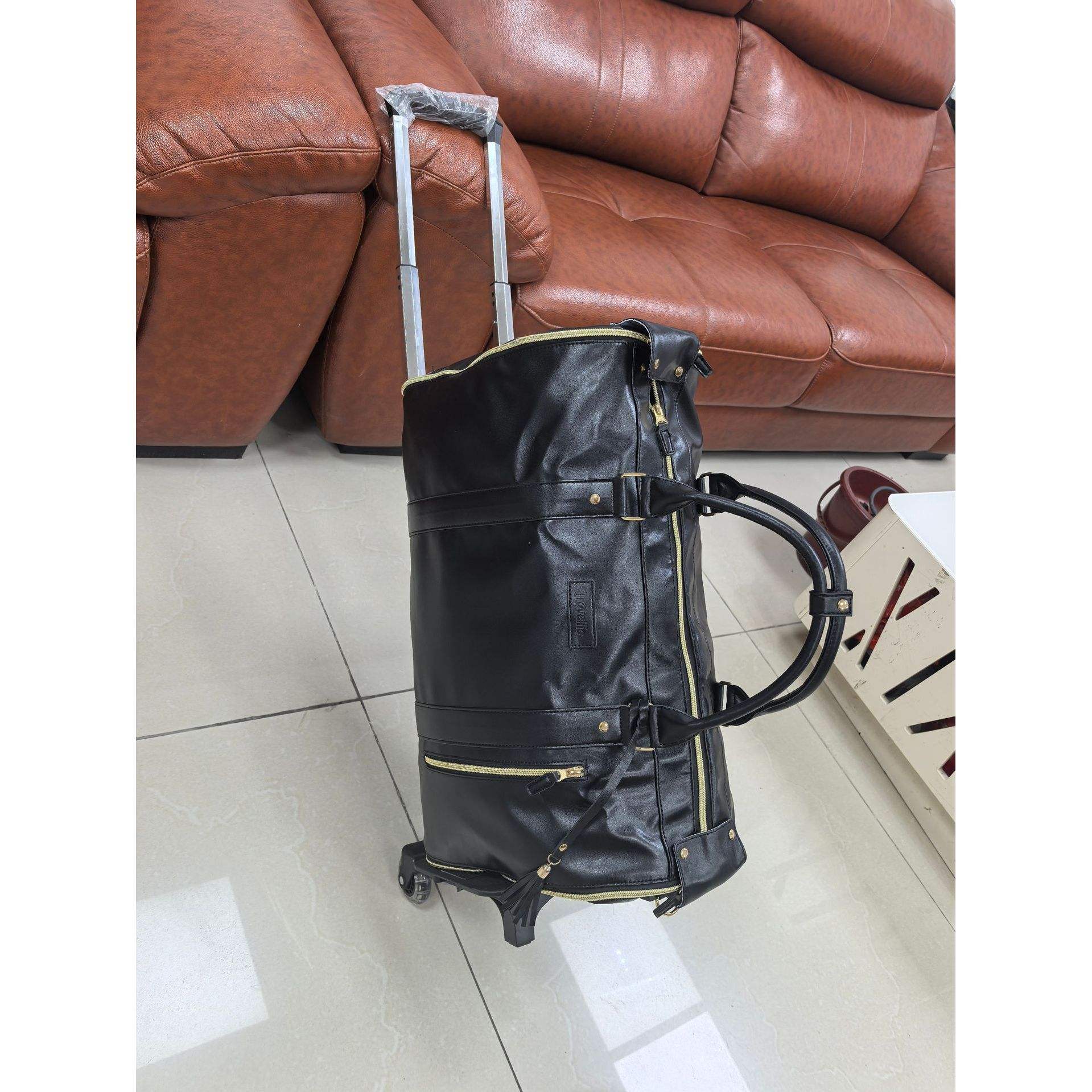 PG5098B-3 หนังแท้สีดำล้วน