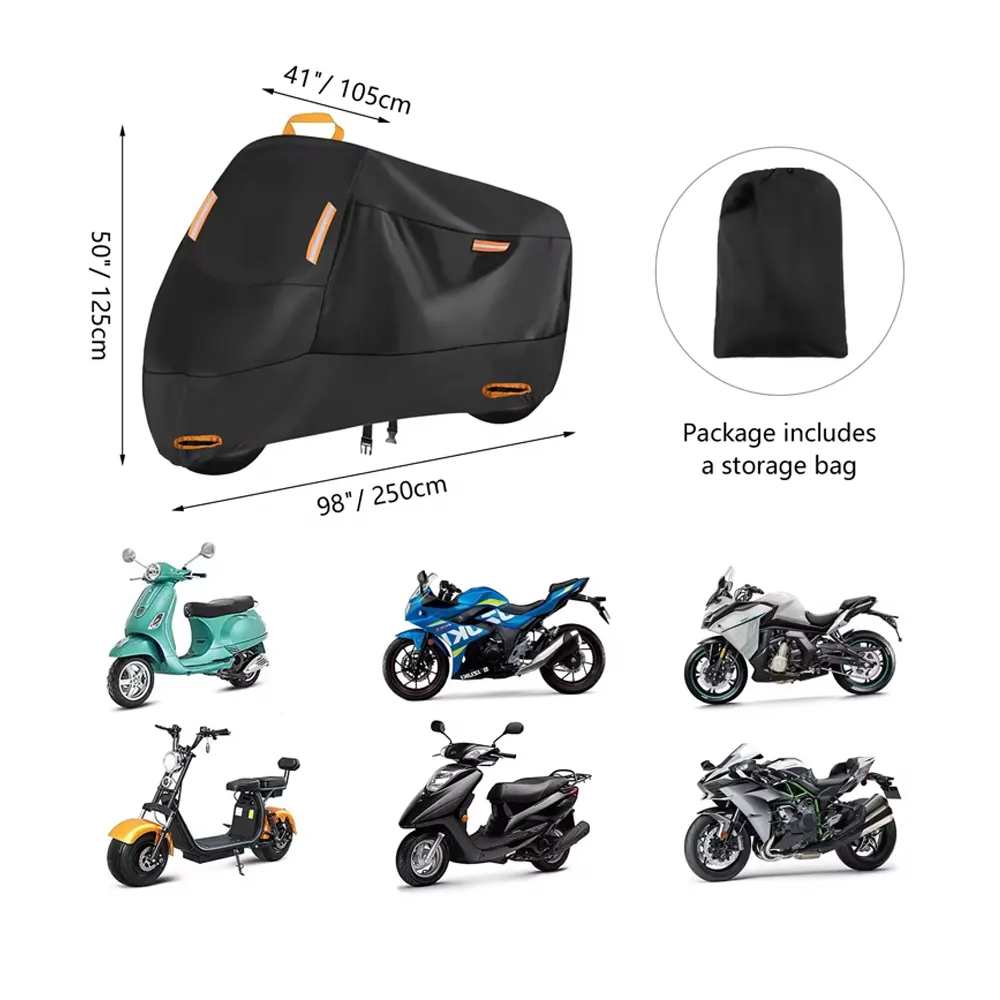 Housse de protection contre les UV imperméable et pliable pour motocyclette, toutes saisons, pour l'extérieur.