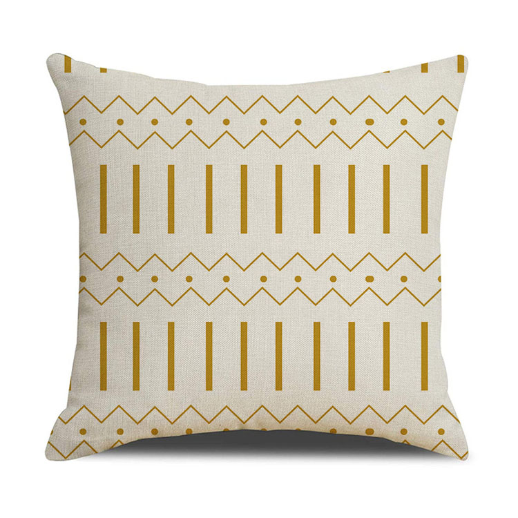 Nordic Home Decor Pillowcase Office Car Cushion Custom Digital Printing Linen Geometric Cushion Cover