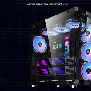 ホット販売UFOミッドタワーPCゲームキャビネットクールアルミニウム合金ATXケースE-SATAポート低MOQ工場価格デスクトップタワー