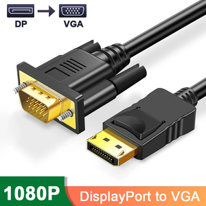DisplayPort DP-VGAケーブルアダプターHD1080PラップトップコンピューターPCHDTVプロジェクターモニターディスプレイポート-VGAコンバーターケーブル - Product Image 2