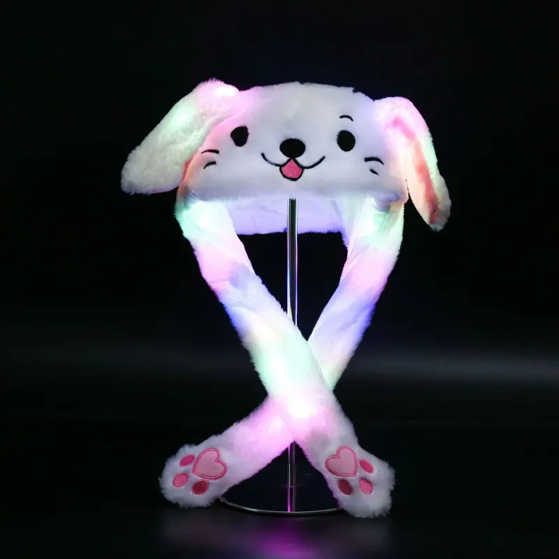 Bán Buôn Hat Vui Kawai Sang Trọng LED Ánh Sáng Phát Sáng Di Chuyển Tai Hat Flap Cosplay Hat Thỏ Hoạt Hình Cap Sang Trọng Dễ Thương Cap