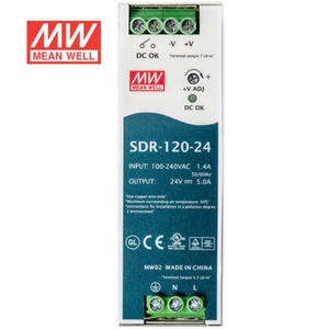 Mean Well SDR-120-24 120W24VDCシングル出力電源5A入力370VDINレール機能10A出力電流50Hz周波数 - Product Image 6