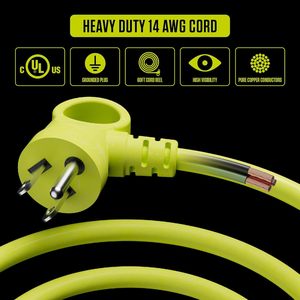 Masterplug 60ft geri çekilebilir uzatma kablosu 4 topraklı çıkışları 13 amper 14AWG kablo 14 çıkışları 13 amper 14AWG kablo güç anahtarı