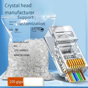 ตัวเชื่อมต่อ RJ45 Cat5e Cat6ผ่านปลั๊กโมดูลาร์แบบหนีบสำหรับสายเคเบิลเครือข่ายที่มั่นคง - Product Image 6
