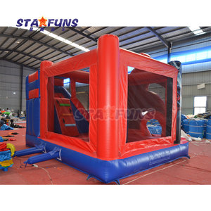 Nhà Máy Giá Bounce House Spiderman <span class=keywords><strong>Inflatable</strong></span> lâu đài bouncy Combo Spiderman <span class=keywords><strong>Inflatable</strong></span> Bouncer với trượt cho bên cho thuê - Product Image 4