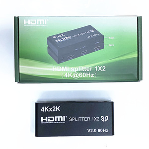 1X2 4K * 2K HDMI Spliter con chaqueta de PVC 1 en 2 salidas Dual Monitor HDMI Splitter para DVD HDTV Altavoz Cámara-Aplicación de computadora