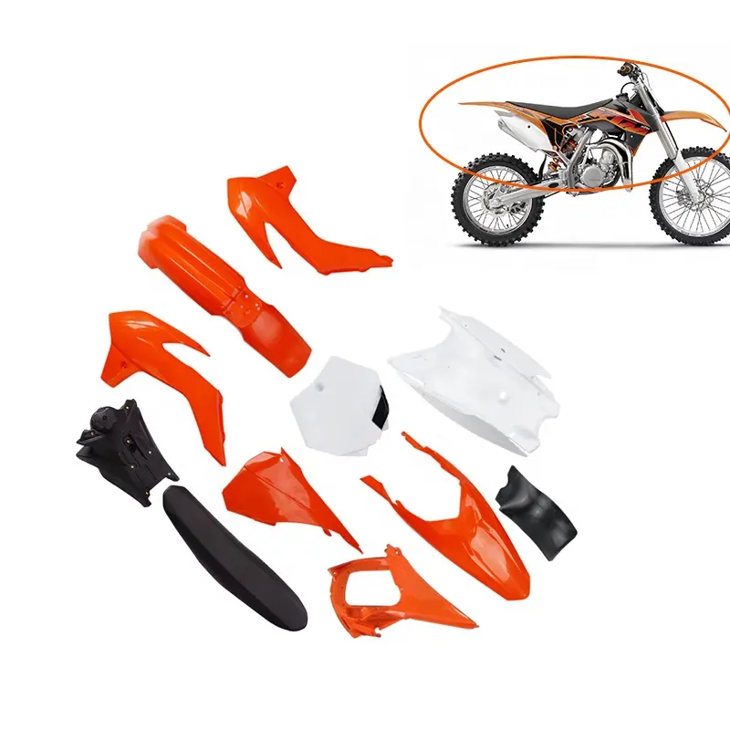 Cubierta de plástico para motocicleta, cuerpo de carenado, kit de cubierta de plástico, guardabarros con tanque de combustible para KT85