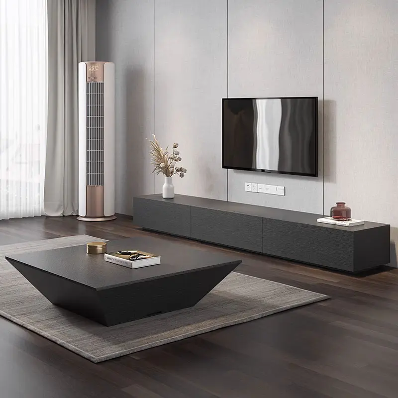 Armario de Tv nórdico para apartamento pequeño, soporte de tv y mesa de centro, conjunto de mesa ancha, sala de estar modernos para muebles minimalistas, casillero