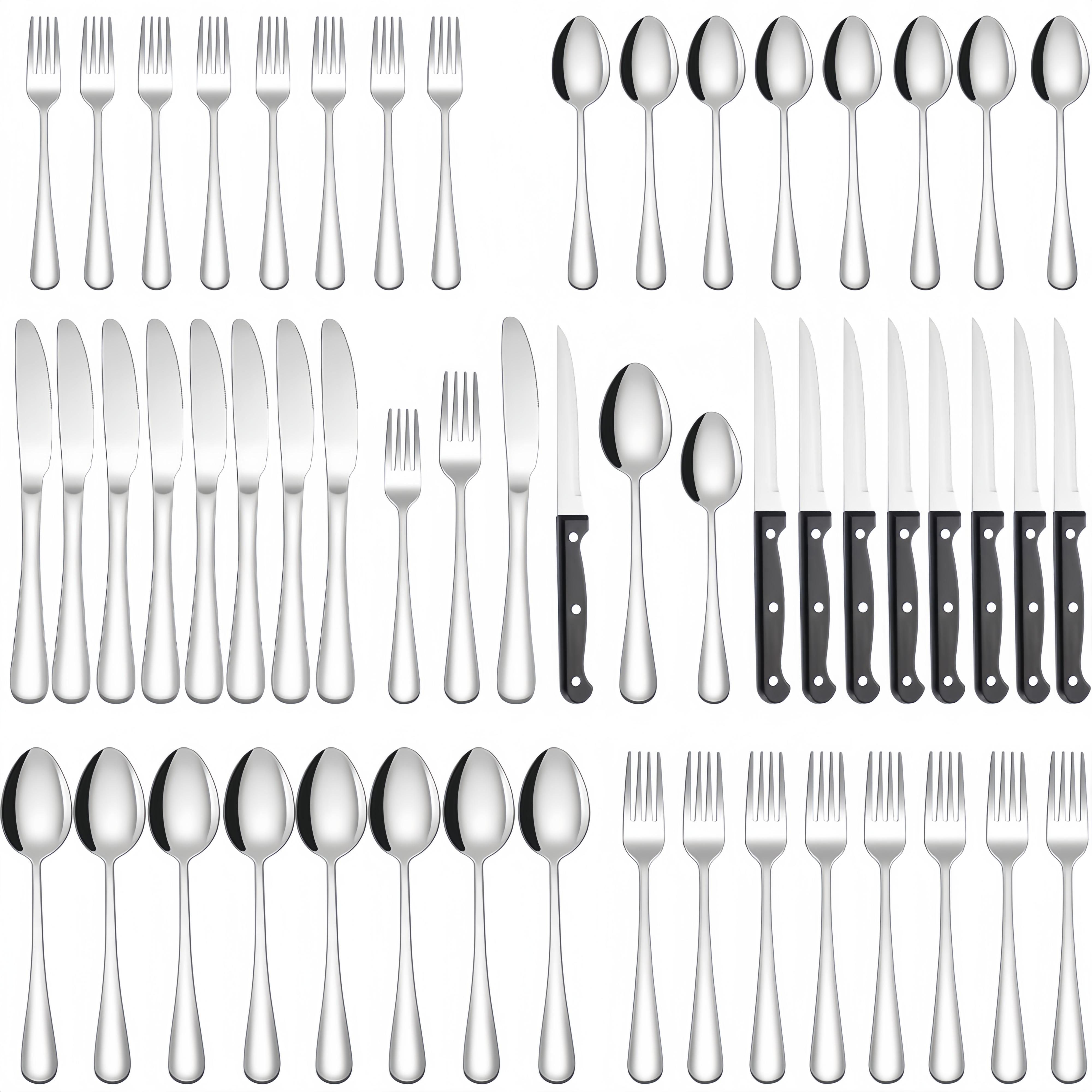 Juego de 48 piezas plateado.