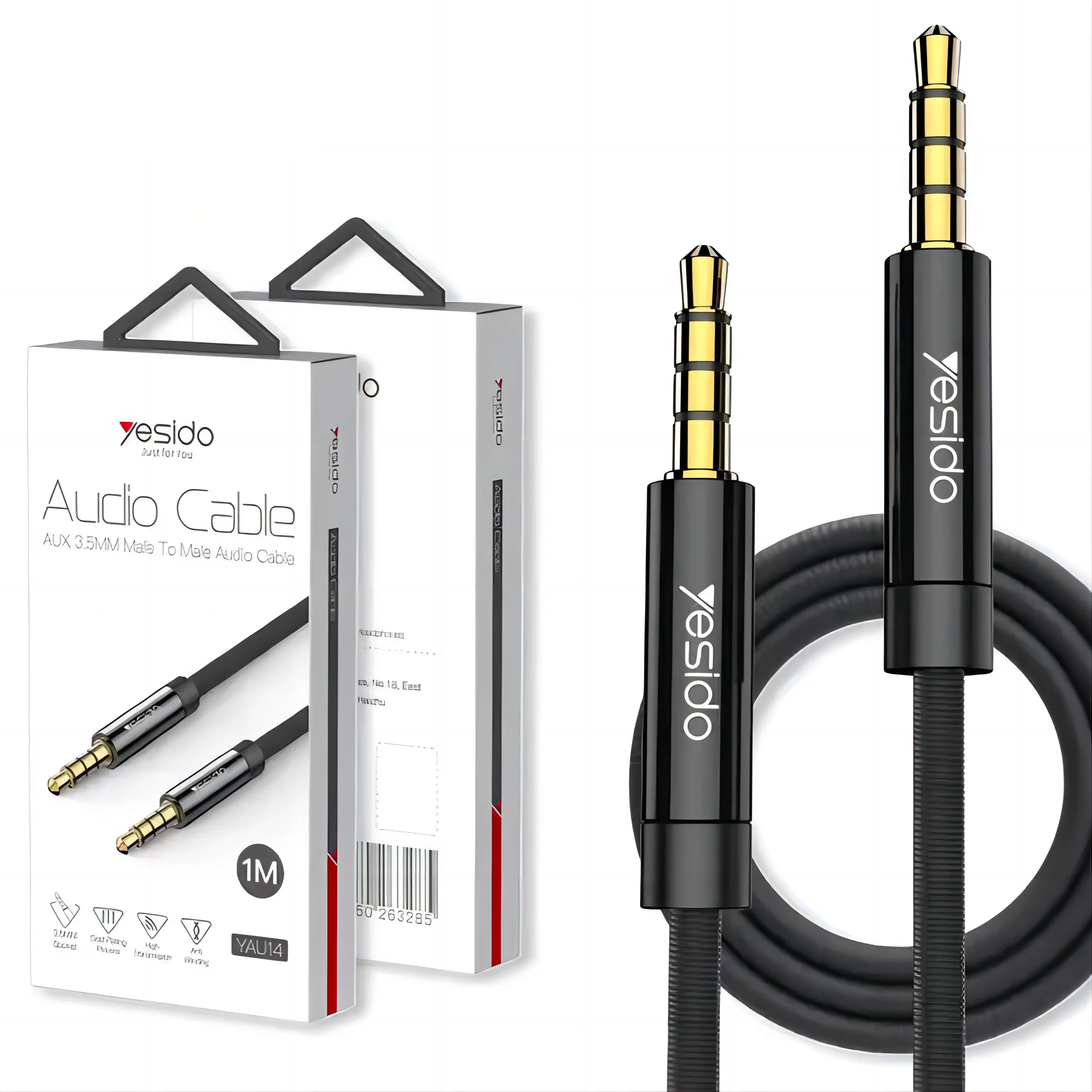 Audio intrecciato Nylon di Yesido 1 2 3 tester trasmette i connettori di 3.5Mm al cavo dell'audio dell'altoparlante di Jack di 3.5Mm Aux