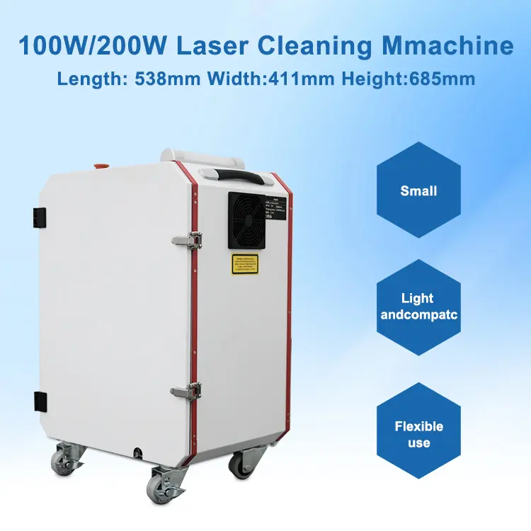 Hete Verkoop 100W 200W Laser Reinigingsmachine Laser Roest Verwijdering Reinigingsmachine Puls Laserreiniger