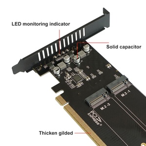 M.2 adaptör kartına PCIe, PCIE 3 4 5 X16 4 Port M2 NVME M anahtar SSD 1 ayrı adaptör VROC RAID genişlemesinde M.2 PCI 4'e ekleyin - Product Image 5
