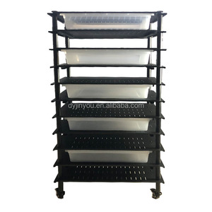 Popüler yığılmış 10 katmanlı metal sürüngen yetiştiriciliği raf 55*60*160cm yetişkin yılan üreme raf sistemi tekerlekler ve küvet - Product Image 5