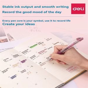 Deli SA500 High Quality <strong>Color</strong> Gel Pen Pink 1 Student <strong>Note</strong>-taking NoteTaking <strong>Notebook</strong> Colored Pen Press Move Smooth Signature Pen - Product Image 5