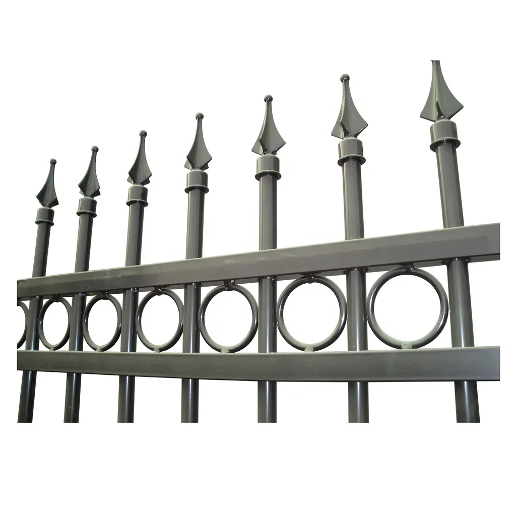 Nouveau design de clôture tubulaire en acier ornemental de qualité durable pour la clôture décorative de jardin domestique