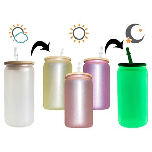 Trống Thăng Hoa 16Oz Thay Đổi Màu UV Thích Hợp Cho Đồ Uống Lạnh Bằng Nhựa Vinyl Cốc Cà Phê Nhiều Màu 16Oz Thăng Hoa Phát Sáng Trong Hộp Tối - Product Image 3