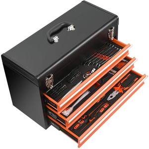 高品质408件工具箱便携式工具包三抽屉工具组带抽屉重型箱