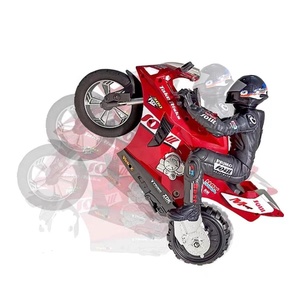 新しい2.4Gリモートコントロールモーターサイクル1:6スケールスタントモーター、LEDライトとサウンド、360度ドリフト、スタントシングルホイールスタンディング