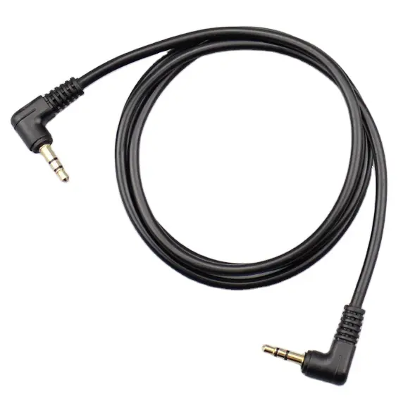 Cable estéreo para Audio de coche, accesorio personalizado de 90 grados, ángulo recto, chapado en oro, 3,5mm, macho a macho, Aux