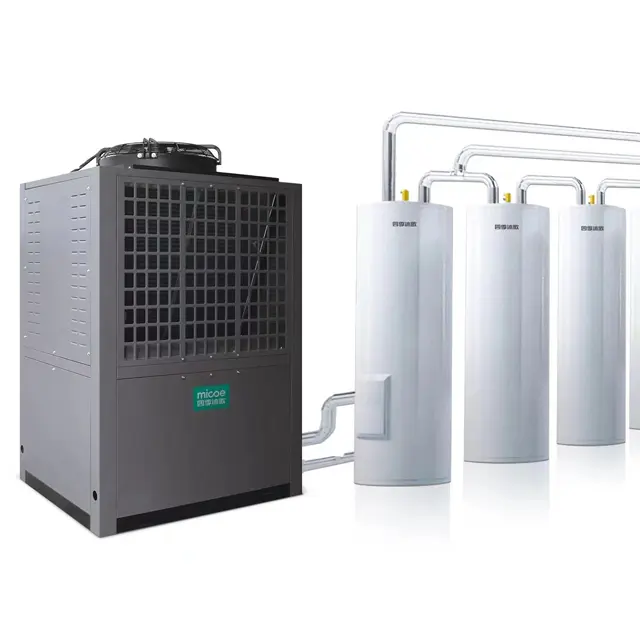 MICOE OEM R410 Refrigerante 40kw 45kw 50kw 60kw 100kw Compresor dual Solución de sistema de agua caliente Bomba de calor industrial comercial