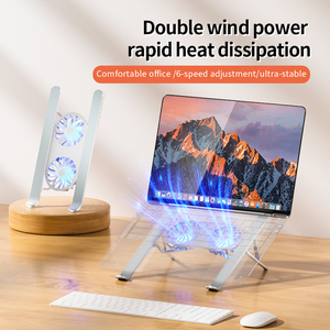 Customization Foldable Portable Aluminum Laptop Fold <strong>Computer</strong> <strong>Table</strong> Holder Stand Bracket Notebook <strong>Lap</strong> Desk Tray With Cooling Fan - Product Image 4
