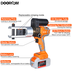 أدوات تغضين هيدروليكية للكابل الطرفي من DOOROOM صغيرة محمولة قابلة لإعادة الشحن ببطارية ليثيوم Cu/Al - Product Image 5