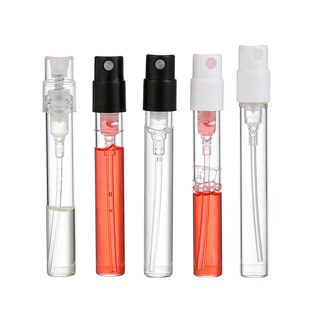 Garrafa de perfume de viagem 1.5ml 2ml, garrafa de vidro portátil vazia para perfume, cosméticos, pequena garrafa