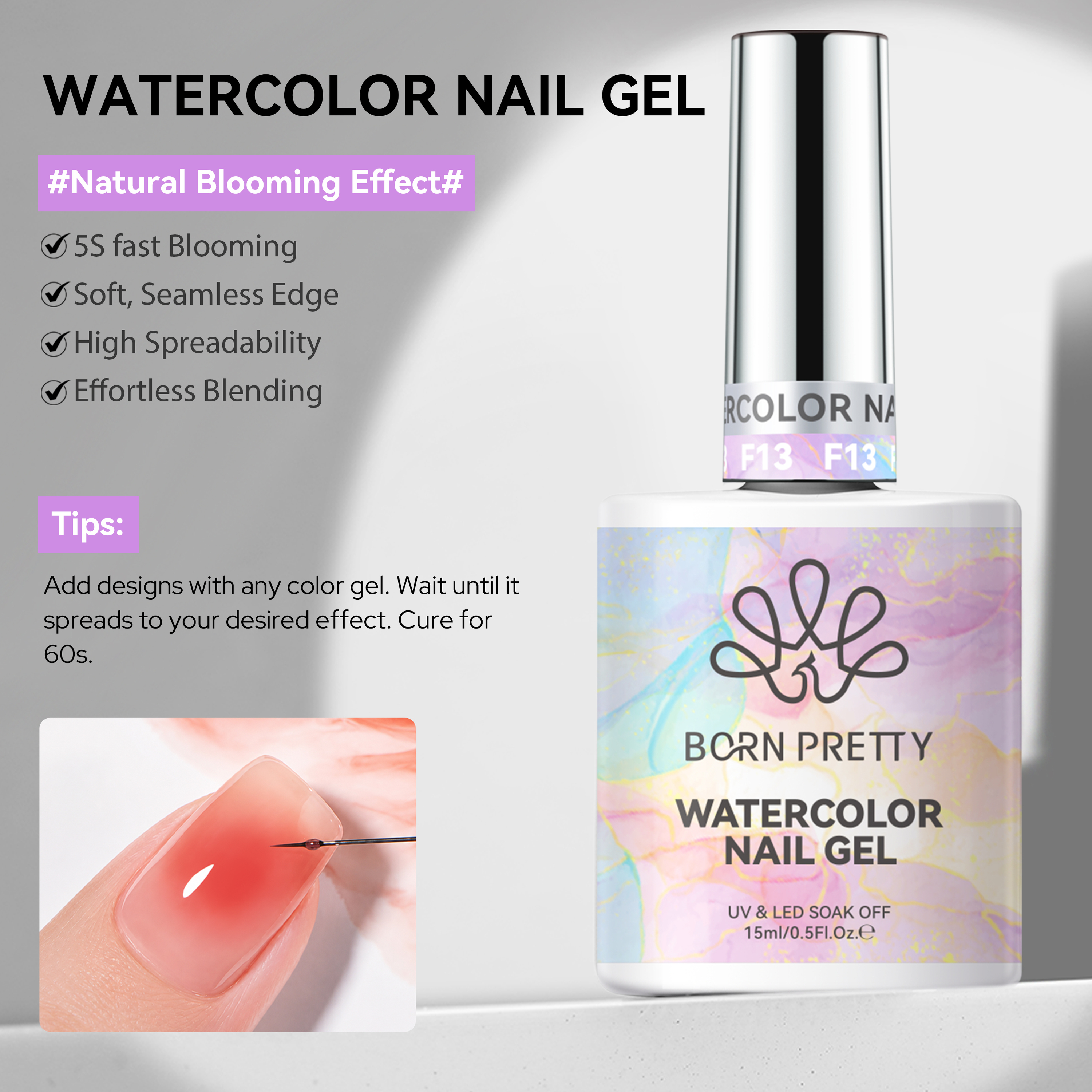 63676 Gel de uñas acuarela