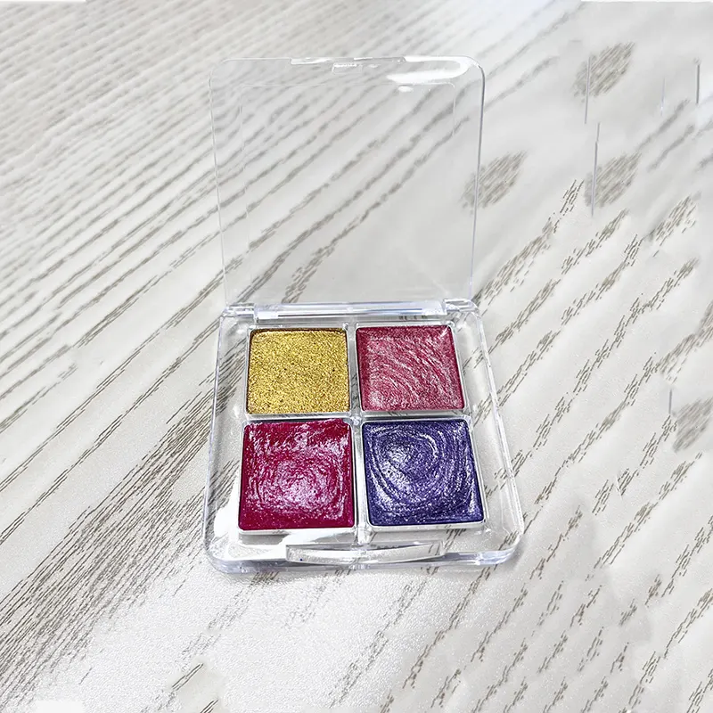 Paint Palette 4 colors tray E171 free Water Activated Metallic Food Paint Gold Red Palette