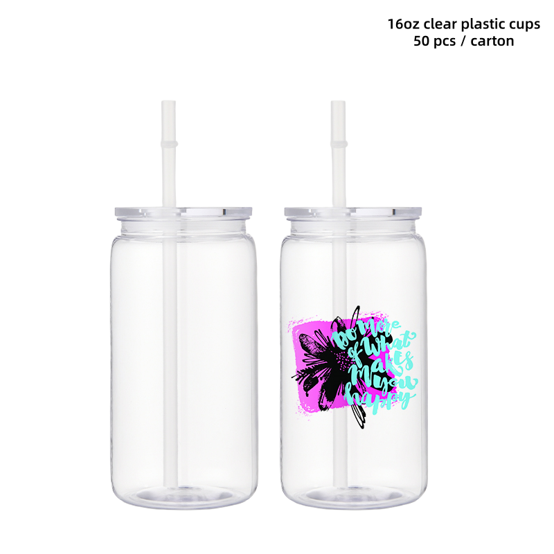 vasos de plástico transparente de 16 oz
