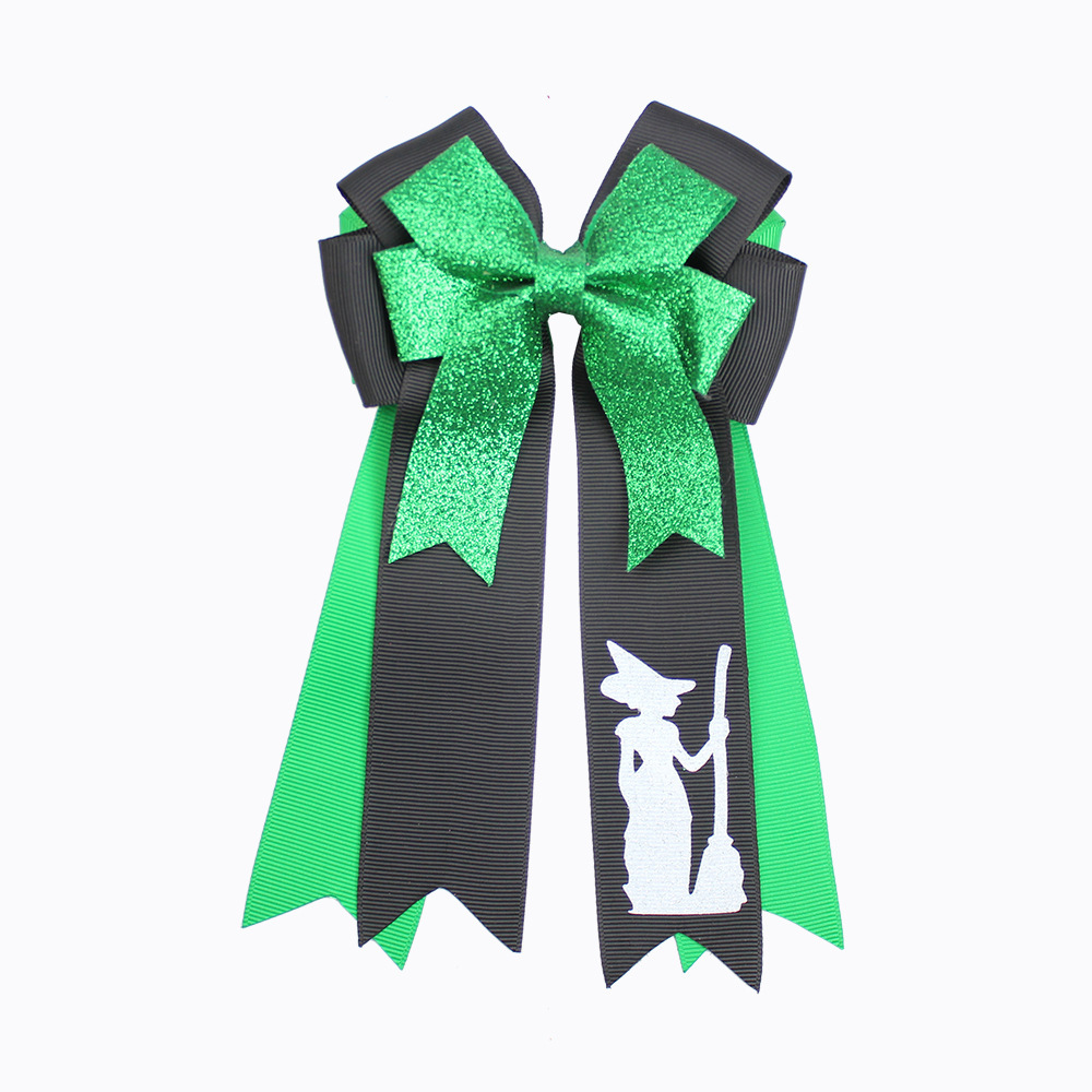 Black green bow