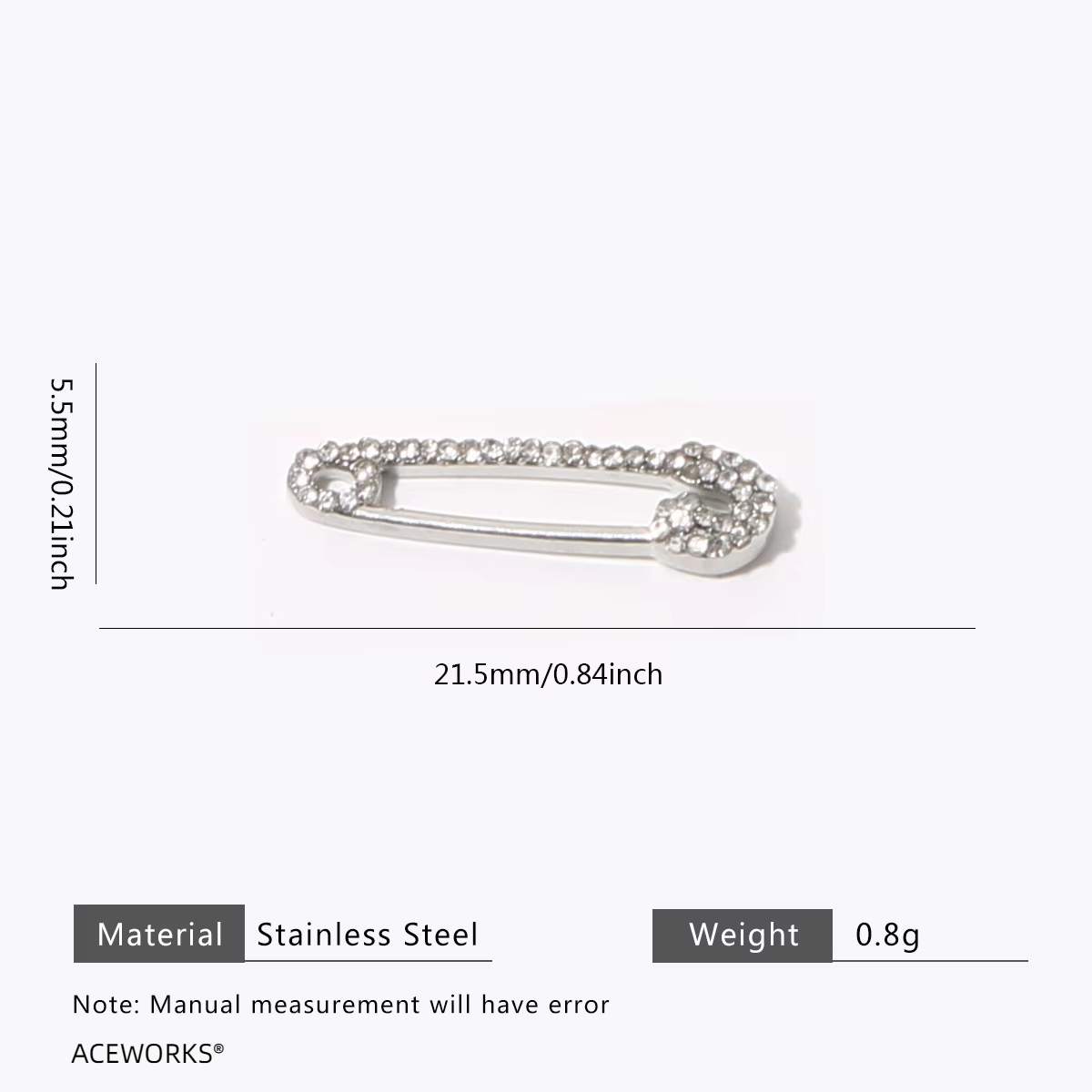 5.5*21.5 Pavé Pink Clear Stones
