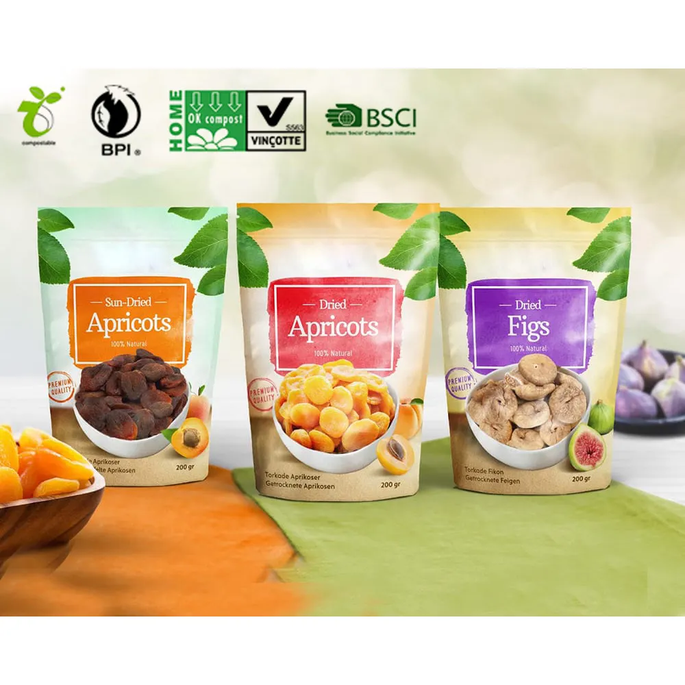 Bolsa de plástico Biodegradable con logotipo personalizado, paquete de aperitivos al vacío de Mango tailandés, Durian, para comida seca