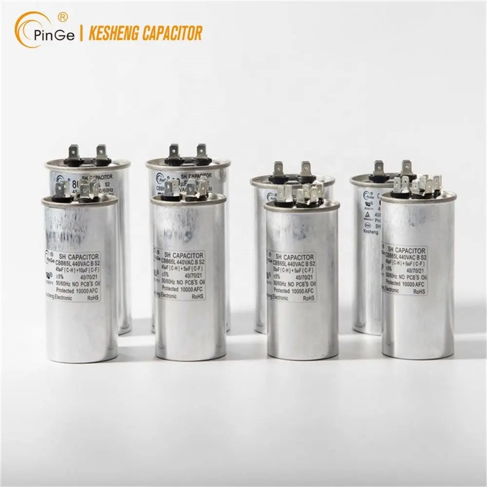 Condensadores CBB65 personalizados, alta calidad, 20uf, 25uf, 30uf, 35uf, 40uf, 45uf, 50uf, 55uf, para aire acondicionado