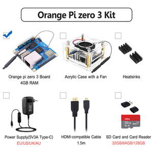 Arancione Pi Zero 3 Kit di scheda di sviluppo 4G RAM Allwinner H618 WiFi5 + BT 5.0 Optional Case dissipatori di calore alimentazione Set completo - Product Image 2
