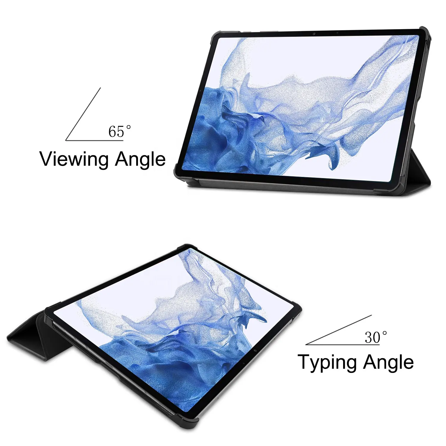 Tri fold kapak kapak TPU hafif kalem yuvası akıllı Folio Tablet Samsung kılıfı Galaxy S8 artı 12.4 S8 Ultra 14.6