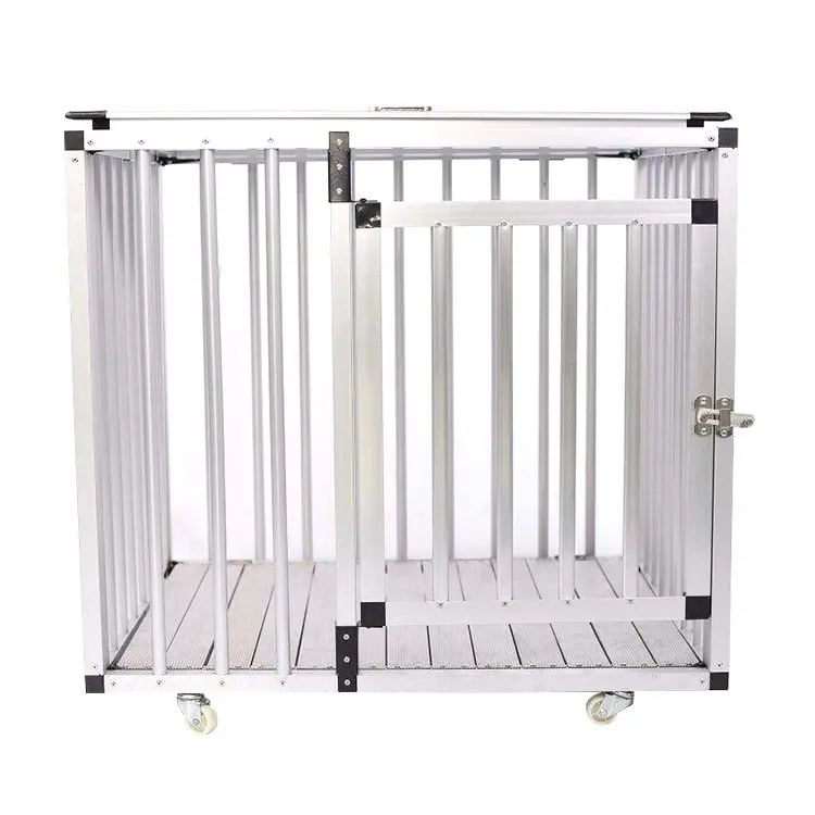 High Quality Foldable Trolley Aluminum Outdoor Pet Dog Cages Metal Kennels