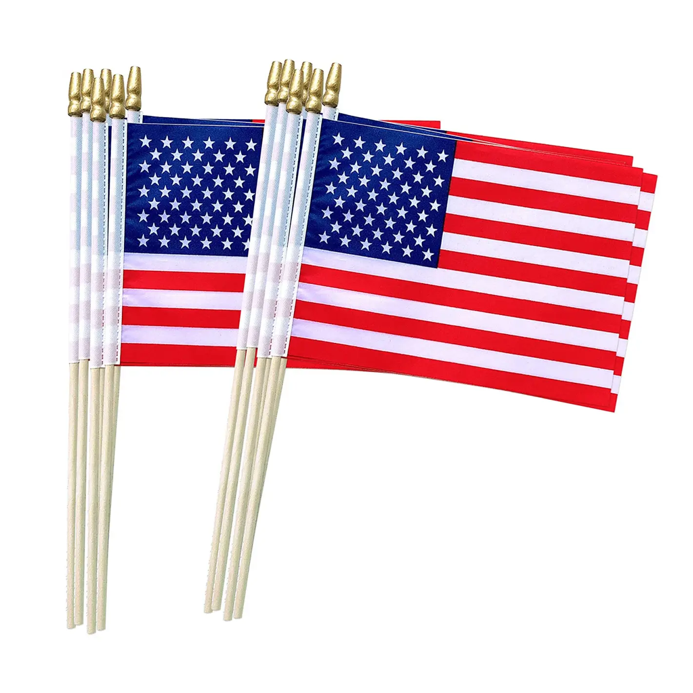 Jour de l'indépendance bâton en bois main américaine pays national drapeaux décoration 4 juillet américain mini petit drapeau de fierté