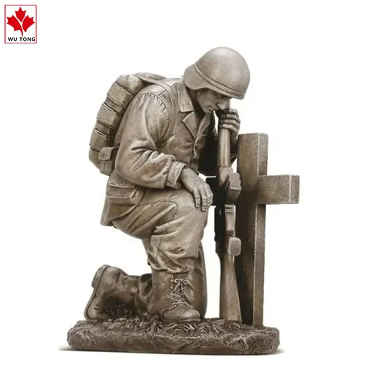Statuetta personalizzata statua di soldato in resina personalizzata per la decorazione del giardino