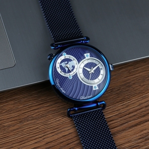 Vendite dirette di fabbrica da uomo orologio impermeabile luminoso doppio-fuso orario funzione data 20mm larghezza banda Display quadrante - Product Image 3