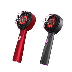 Vibration Massage Heating 3 <strong>in</strong> <strong>1</strong> Multi Functional <strong>Red</strong> Light Portable Hair Oil Applicator Electric Head Scalp Massage Comb Brush - Product Image 5