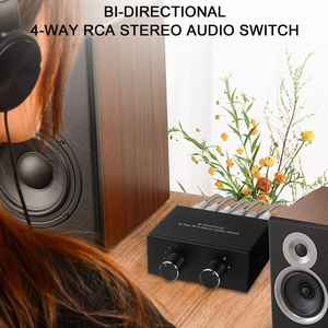 <strong>4</strong>-Way Stereo L/R Sound Channel Bi-Directional Audio Switcher 2 in <strong>4</strong> Out/<strong>4</strong> in 2 Out <strong>Splitter</strong> RCA Stereo <strong>Switch</strong> Selector for DVD