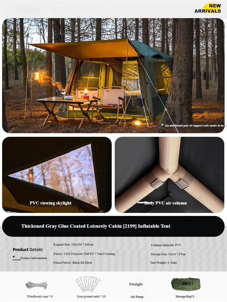 Tente gonflable cabine verte